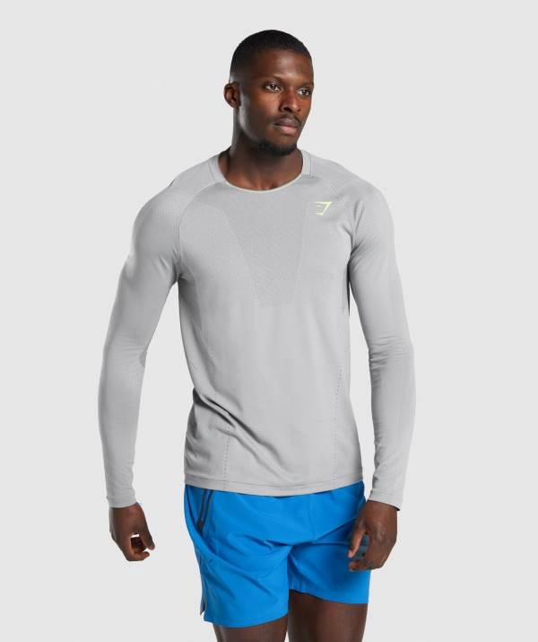 Panske Mikiny Gymshark Apex Long Sleeve Siva | TA7635429